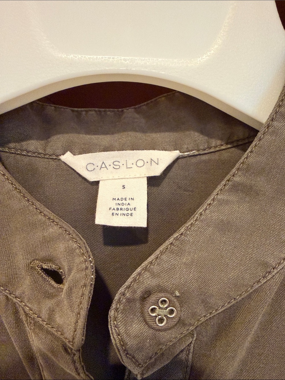 Caslon Olive Shirt Dress with Waist Tie - Picture 3 of 6